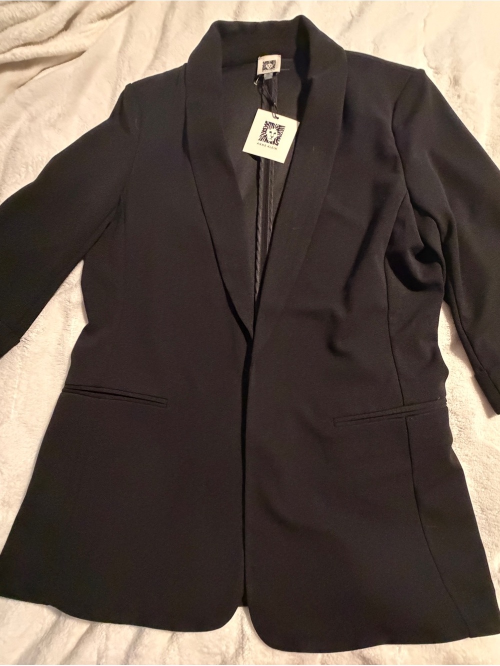 Anne Klein Black Shawl Collar Blazer Jacket